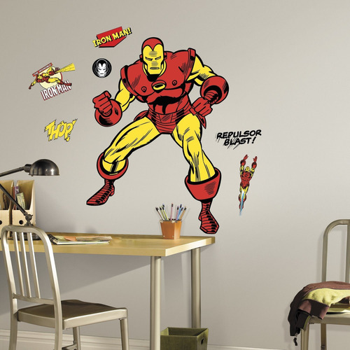 Roommates Classic Iron Man Comic Peel And Stick - Adhesivos 