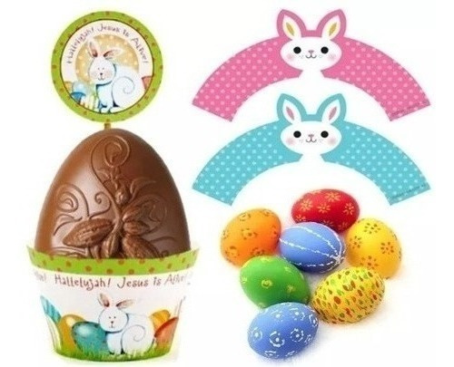 Kit Imprimible Huevos De Chocolate Decorados Wrappers Pascua