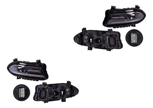 Set Faros Delanteros Depo Dodge Charger 2016 - 2019