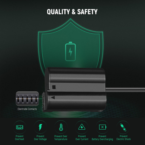 . Neewer En-el15 Batería Ficticia Adaptador Corriente P/