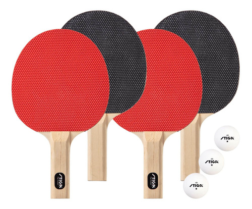 Stiga T1335 Juego Tenis Mesa 4 Jugador Clor Rojo