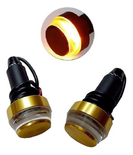 Par Peso Guidão Dourado Aero Twister Strada Com Led