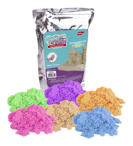 Súper Arena Mágica Moldeable Kinética 6 Colores Diako 500g