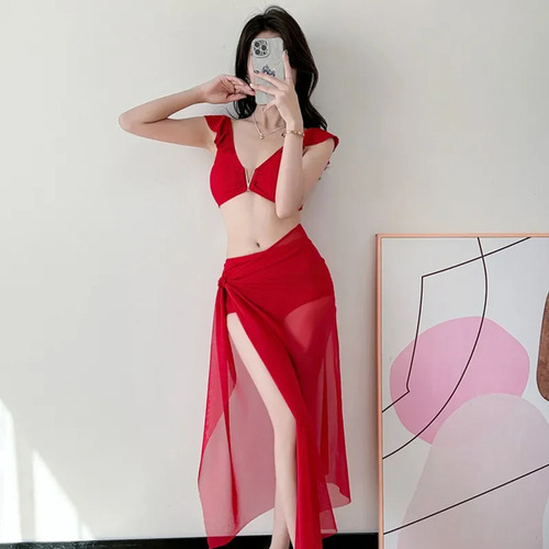 Conjunto De Bikini De Talle Alto Traje De Baño De Color Liso