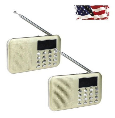 2 × Fm / Am Digital Radio Mp3 Reproductor Multimedia Altavoz