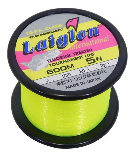 Linha Laiglon 0,370mm (20,0 Lbs - 10 Kg) 600m - Amarela Cor Amarelo