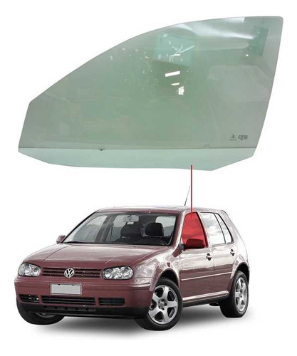 Vidro Porta Dianteira Esquerda Volkswagen Golf 1999 Sg