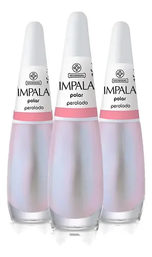 Kit 3 Esmaltes Impala Polar Perolado 7,5ml Kit 3 Polar