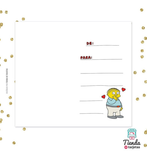 Imagen 6 de 6 de Tarjeta Maquinita Choo Choo Simpsons San Valentín Impresa