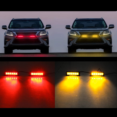 Barra De Luces Led Estroboscópicas Emergencia 2 Unidades Roj