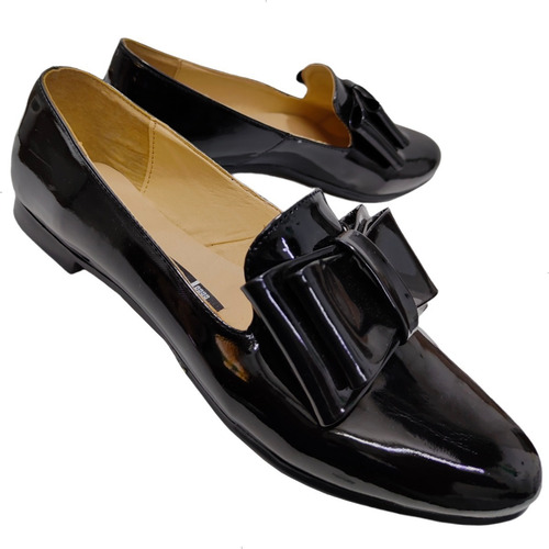 Flat Mocasín Puntal Con Moño Suave Casual Y Escolar