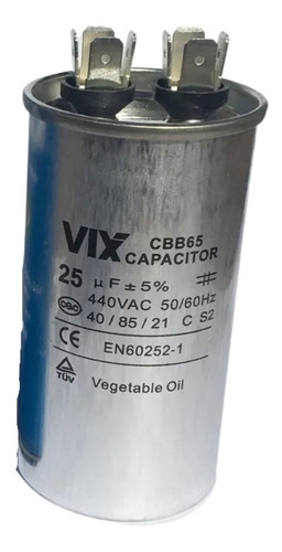 Capacitor Partida 25uf/440v, Motor Portão Eletrônico