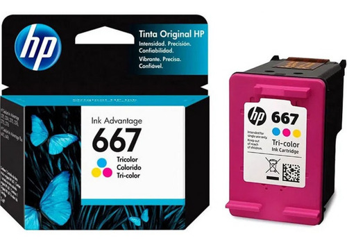 Imagen 3 de 4 de Cartucho Tinta Hp 667 Color 3ym78al Original 1275 2374 2375