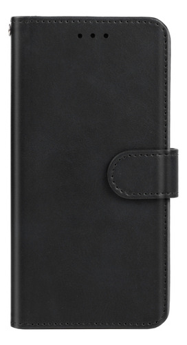 Funda De Teléfono De Cuero Negro Para Alcatel 7