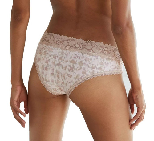 3 Pantaletas Con Encaje Dama Corte Bikini Algodón - Auden
