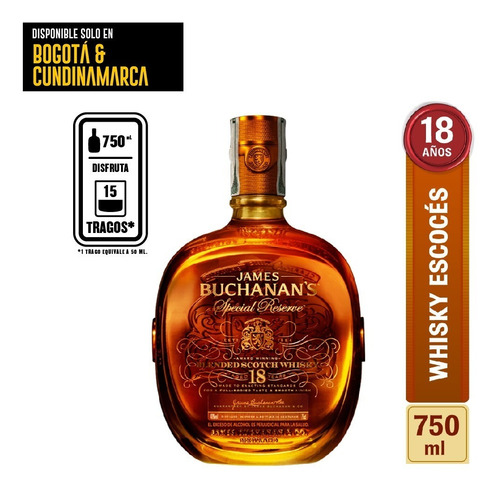 Whisky Buchanans 18 Anos    Botella X 7 - mL a $502