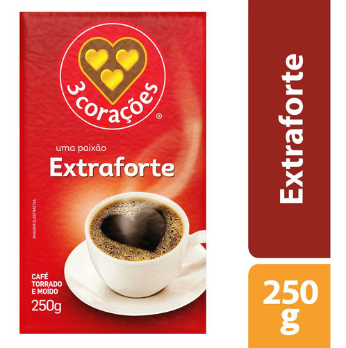 Café Torrado E Moído Extra Forte A Vácuo 250g 3 Corações