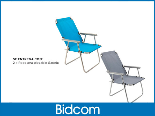Imagen 8 de 10 de Kit 2 Reposeras Plegables Gadnic Jardín Playa Pileta Camping