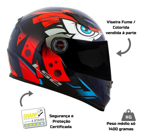 Imagem 3 de 10 de Capacete Ls2 Ff358 Tribal Capacete Moto