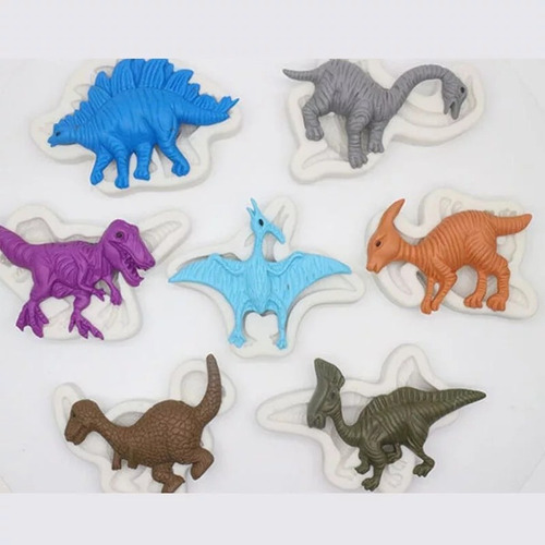 Molde De Silicon Repostería,pasta, Resina/dinosaurios 7 Pzas