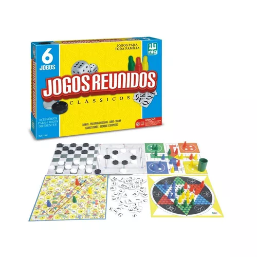 Jogo Tabuleiro 6 Em 1 Jogos Clássicos Para Meninos E Meninas