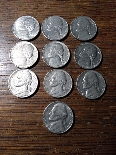 Eeuu 10 Monedas De 5 Cent De 1980,81,83,84,86,88,89,90,91,92 
