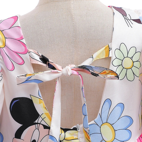 Vestido De Niña Con Dibujos Animados De Minnie Mouse Daisy P