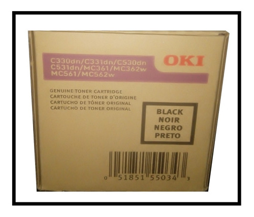 Oki Tóner Negro C330dn/c331dn/c531/mc361/mc362w/mc561/mc562w