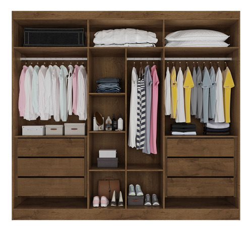 Guarda-roupa Casal Oslo 6 Portas 6 Gavetas 100% Mdf Com