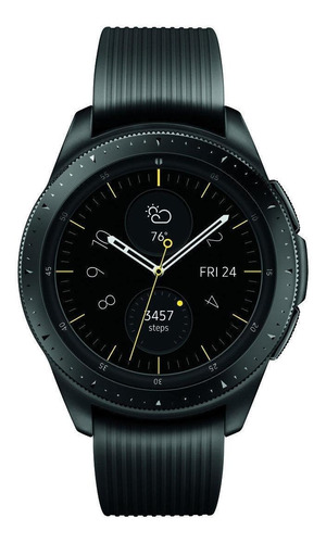 Samsung Galaxy Watch (Bluetooth) 1.2" caja 42mm de  acero inoxidable  midnight black, malla  black de  silicona SM-R810