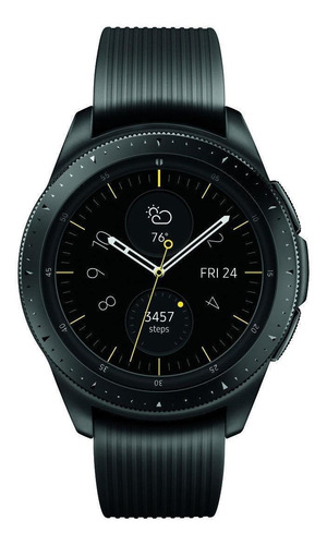 Imagen 1 de 5 de Samsung Galaxy Watch (Bluetooth) 1.2" caja 42mm de acero inoxidable midnight black, malla black de silicona y bisel midnight black SM-R810