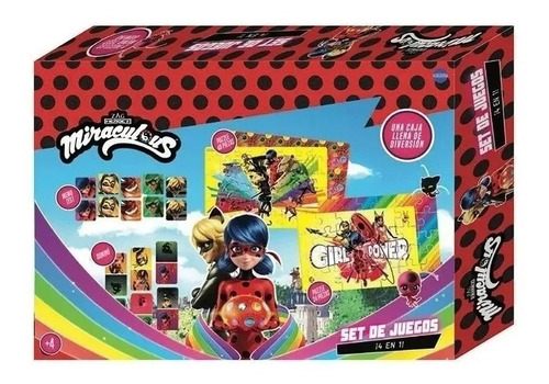 Miraculous Set 4 En 1 Puzzle 48 Y 24 Pzs Domino Memo Lelab