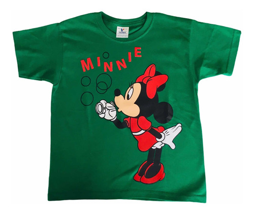 Polera Algodón Niña Diseño Minnie Mouse Talla 10