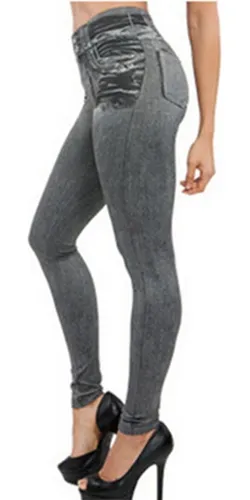 Leggins Tipo Mezclilla Pantalones Jeans Mujer