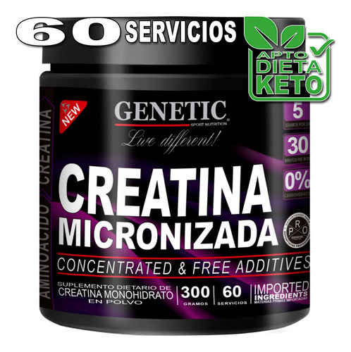 Creatina Micronizada Genetic Crecimiento Muscular Definido