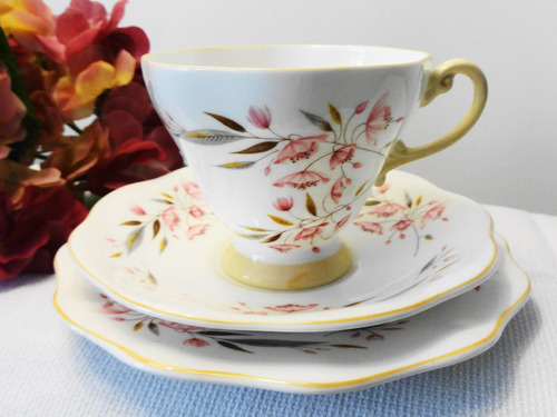 Trio, Taza Y Platos Para El Te.porcelana Foley Evesham