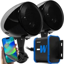 Comprar Gohawk Tn4-w - Amplificador Impermeable De 4 Pulgadas De Rango Completo Bluetooth Para Motocicleta, Altavoces Estéreo De 1 A 1.25 Pulgadas. Sistema De Amplificador De Audio Para Montaje En Manubrio
