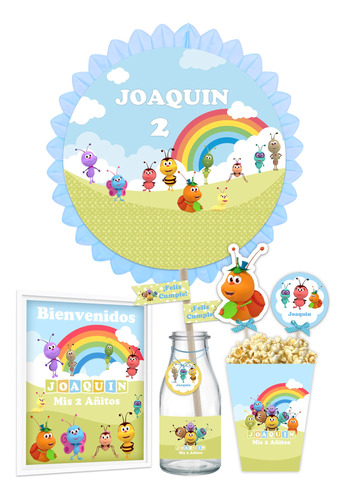 Kit Imprimible Bichikids + Banner Circular Fondo Mesa Dulce