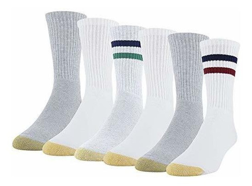 Gold Toe Mens Cotton Short Crew Athletic Socks, 6 Pairs