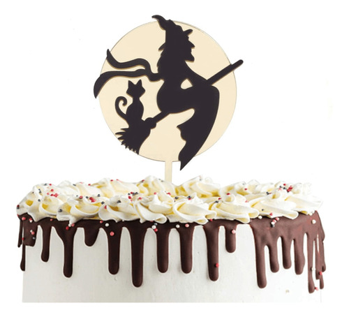 Cake Topper Bruja Halloween En Eva Adorno Para Tortas