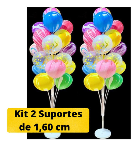 Kit 2 Porta Balão Suporte Bexiga Balões De Chão Grande 1,60m