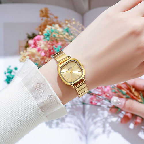 Relojes De Mujer Cuadrados Pequeños Con Cinturón De Acero A