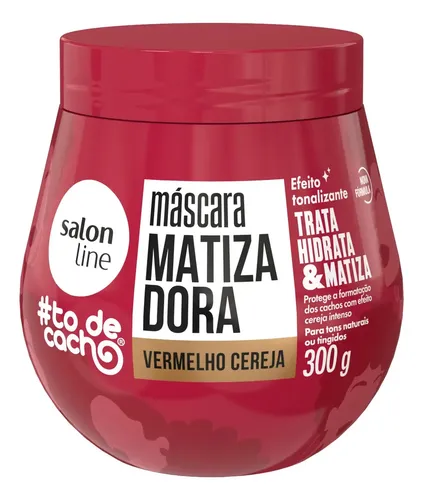 Máscara Matizadora Tô de Cacho Vermelho Cereja 300g Salon Line