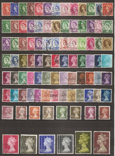 Inglaterra Gran Bretaña Reina 92 V. Distintos Joya!!! Colección Personal