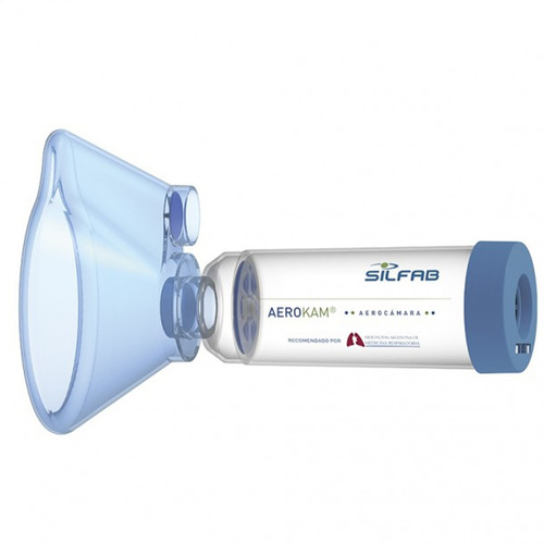 Imagen 2 de 7 de Aerocamara Con Mascara Adultos Silfab Bivalvular Pa05