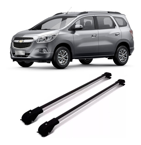 Travessa Teto Chevrolet Spin Rack Slim Prata Em Aluminio