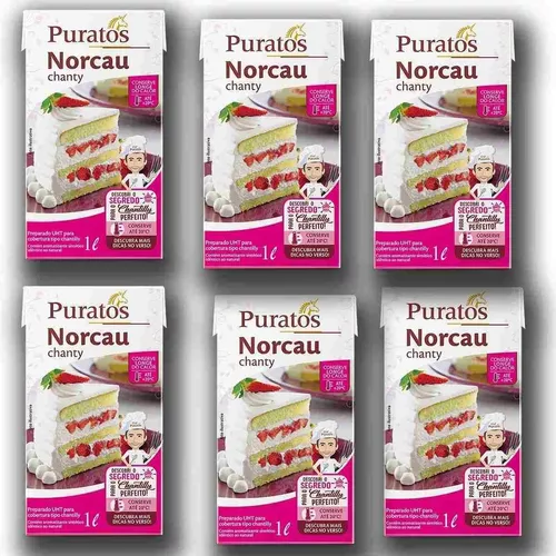 Chantilly Norcau Puratos 1L Para Bolo - Kit 6 Unidades - Embaleme