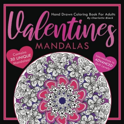 Libro: Valentines Mandalas Hand Drawn Coloring Book For Adul