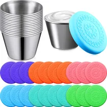 Comprar Paquete De 20 Vasos Para Salsa Con Tapa, Vasos Para Salsa De