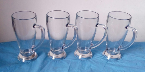 Jarra Vaso De Vidrio Cervecero Set 4 Piezas (made In Italy)